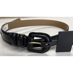 White Stag-Women's  Solid Black Stylish Belt- Leather Casual Black Buckle Size L